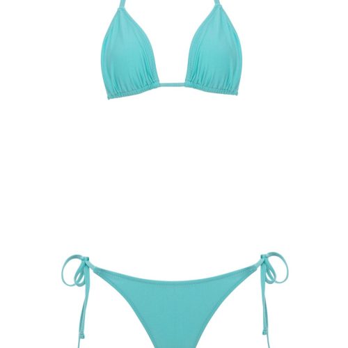 Amber - Shiny Blue Bikini