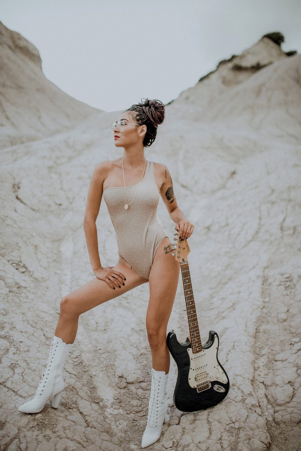 Nude One Shoulder Swimsuit