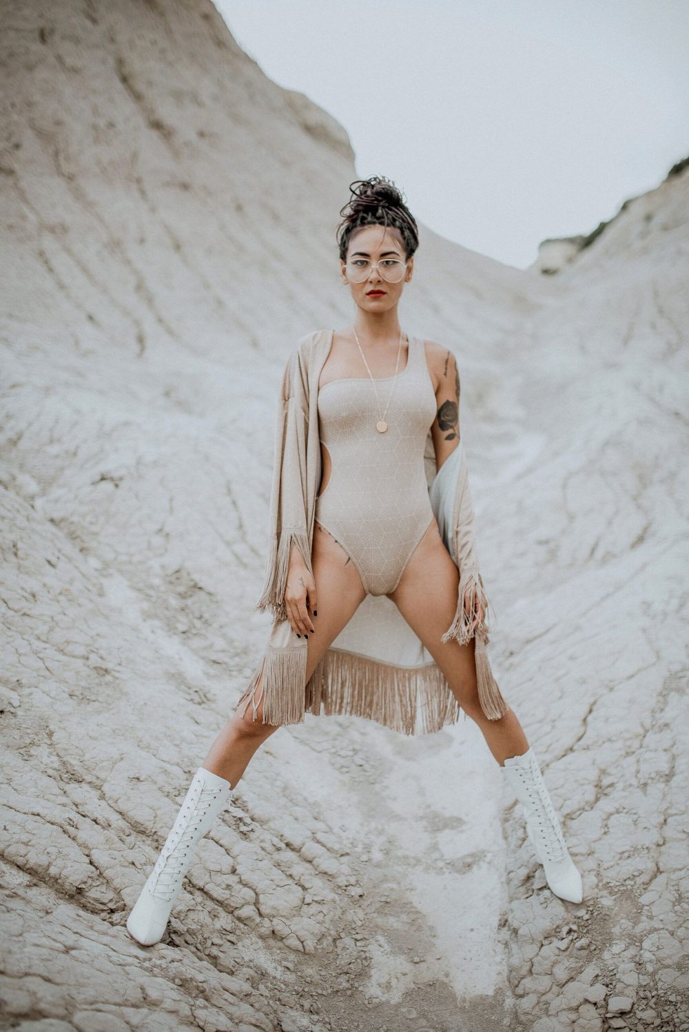 Nude One Shoulder Swimsuit