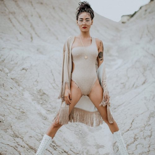 Nude One Shoulder Swimsuit