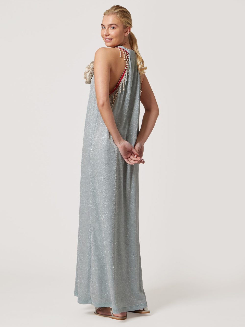 Blue Glitter Maxi Dress