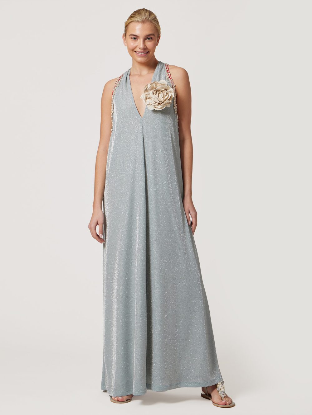 Blue Glitter Maxi Dress