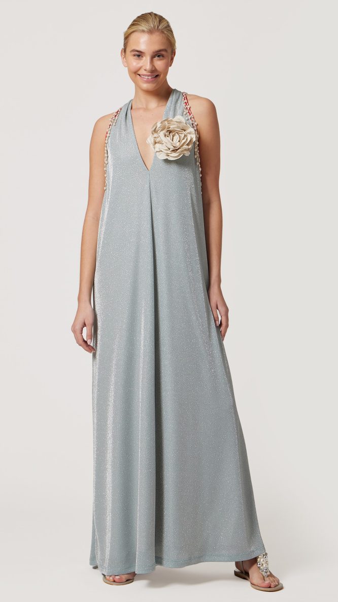 Blue Glitter Maxi Dress