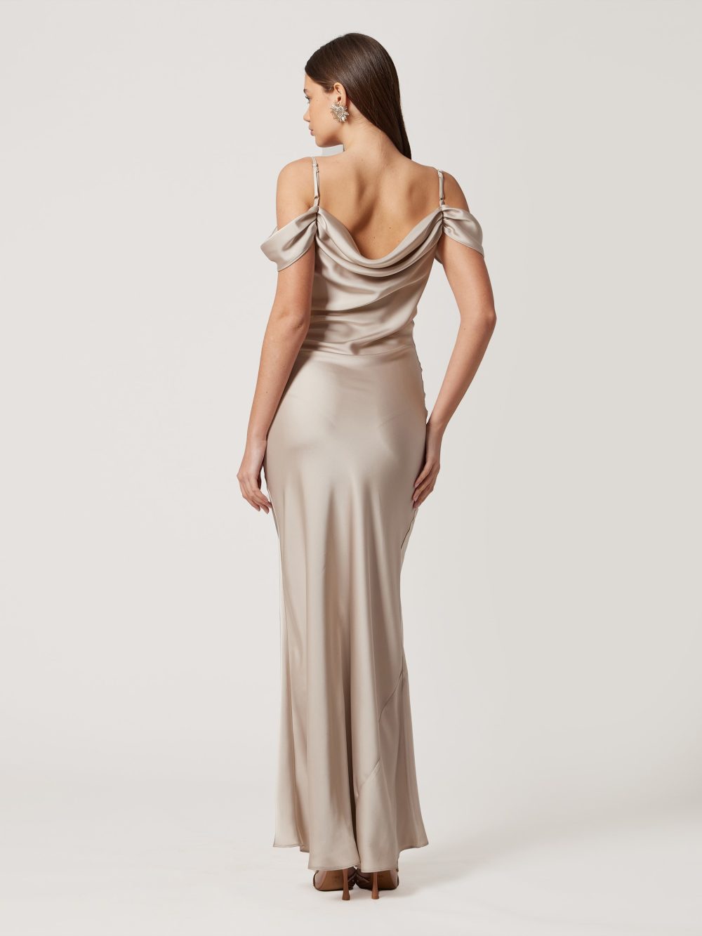 Off Shoulder Champagne Dress