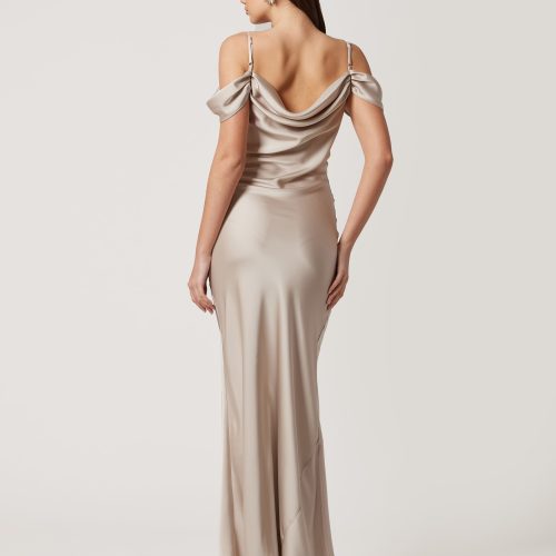 Off Shoulder Champagne Dress