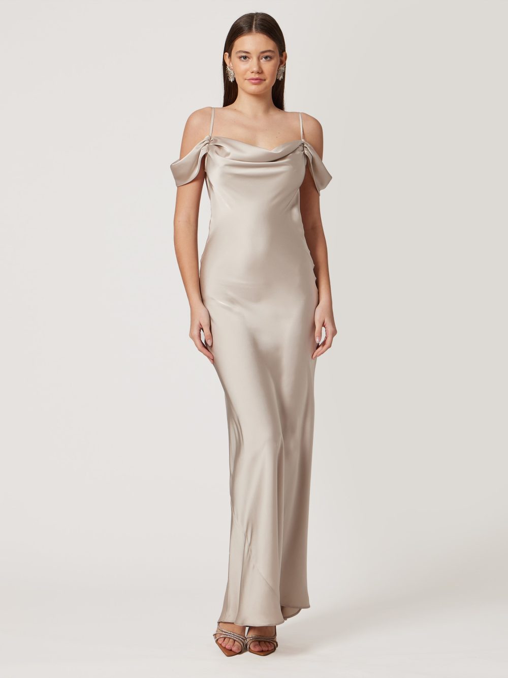 Off Shoulder Champagne Dress