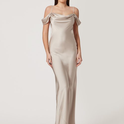 Off Shoulder Champagne Dress