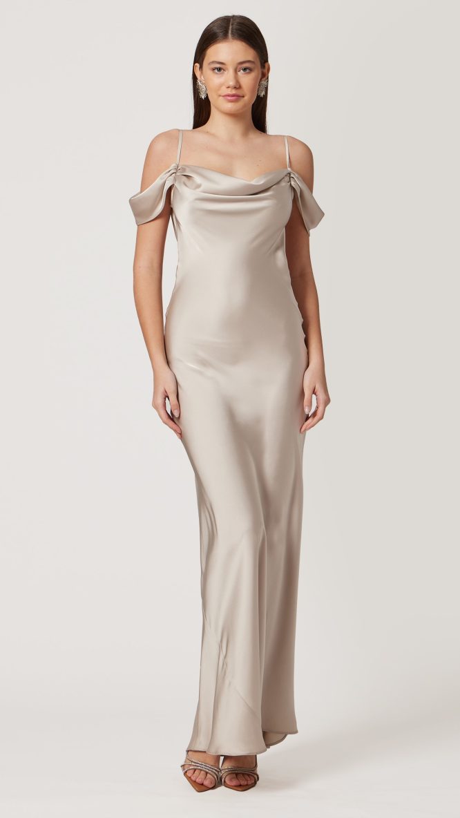 Off Shoulder Champagne Dress