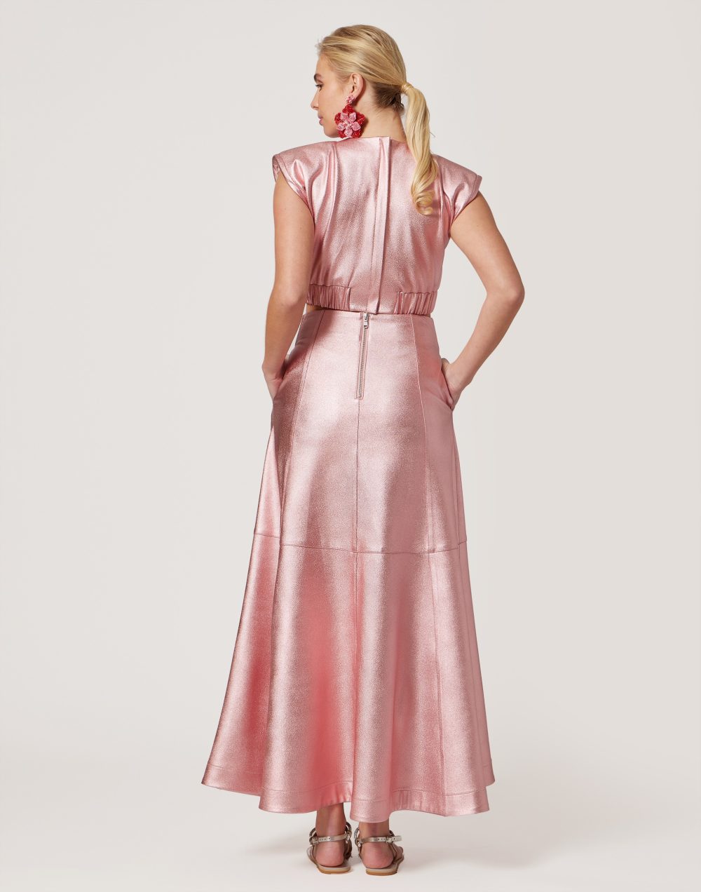 Metalic Pink Sleeveless Top