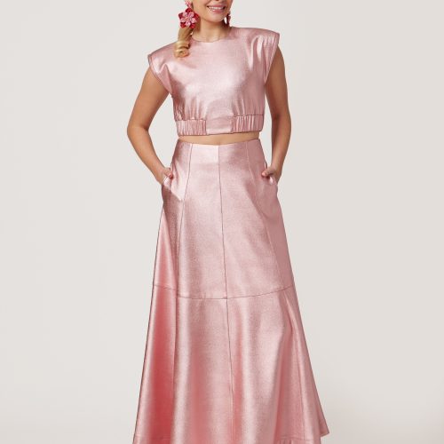 Metalic Pink Sleeveless Top