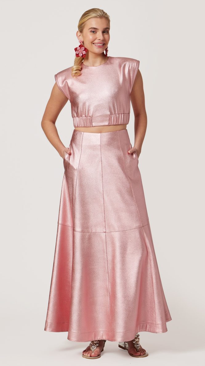 Metalic Pink Sleeveless Top