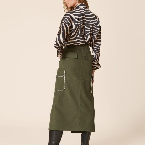 Khaki Midi Skirt