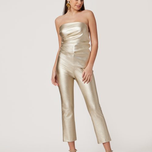 Strapless Metalic Golden Top