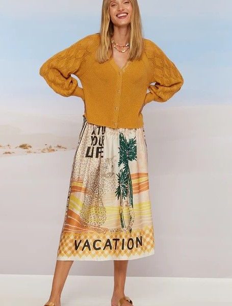 Elizabeth - Printed Midi Skirt