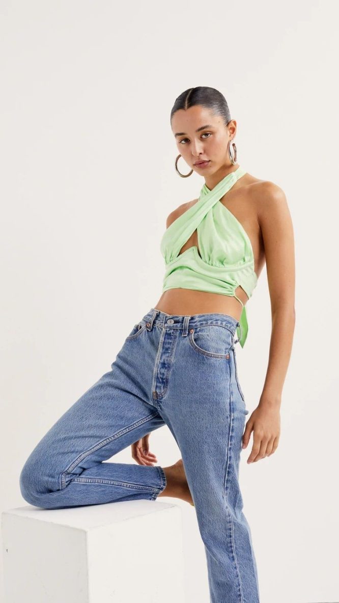 Rana Cross Front Top-Lime