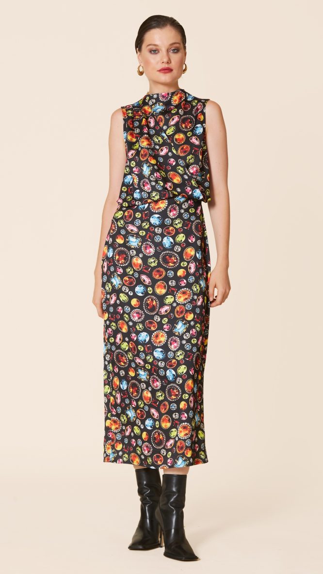 Sleeveless Printed Dress