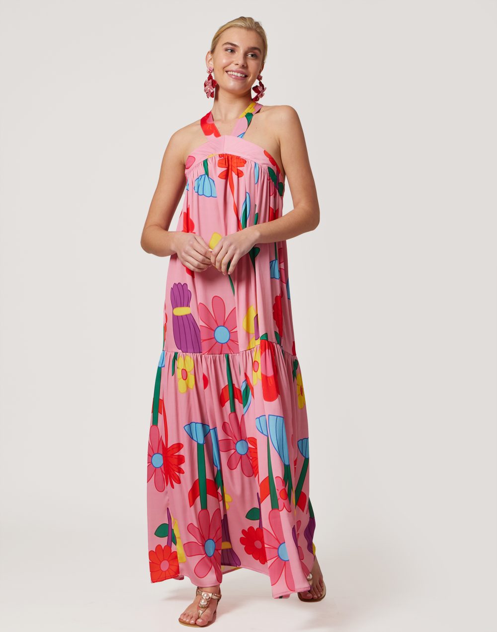 Floral Pink Maxi Dress