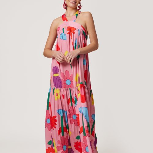 Floral Pink Maxi Dress