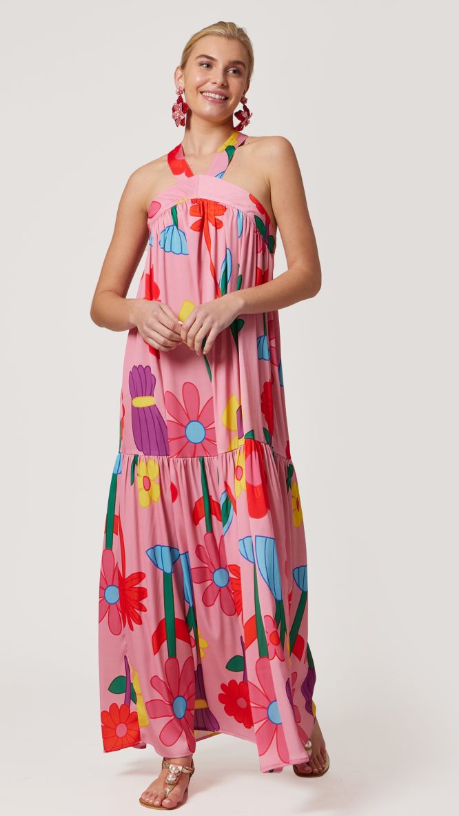 Floral Pink Maxi Dress