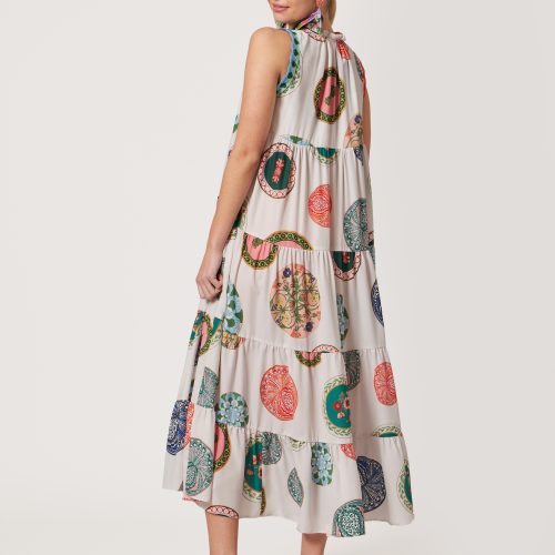 Sleeveless Printed Baby Pink Dress