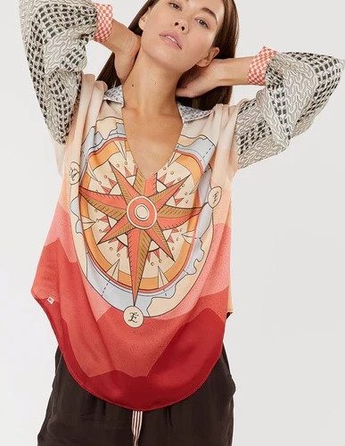 Anna V-Collar Chocolate Blouse