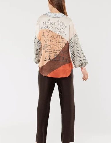 Anna V-Collar Chocolate Blouse