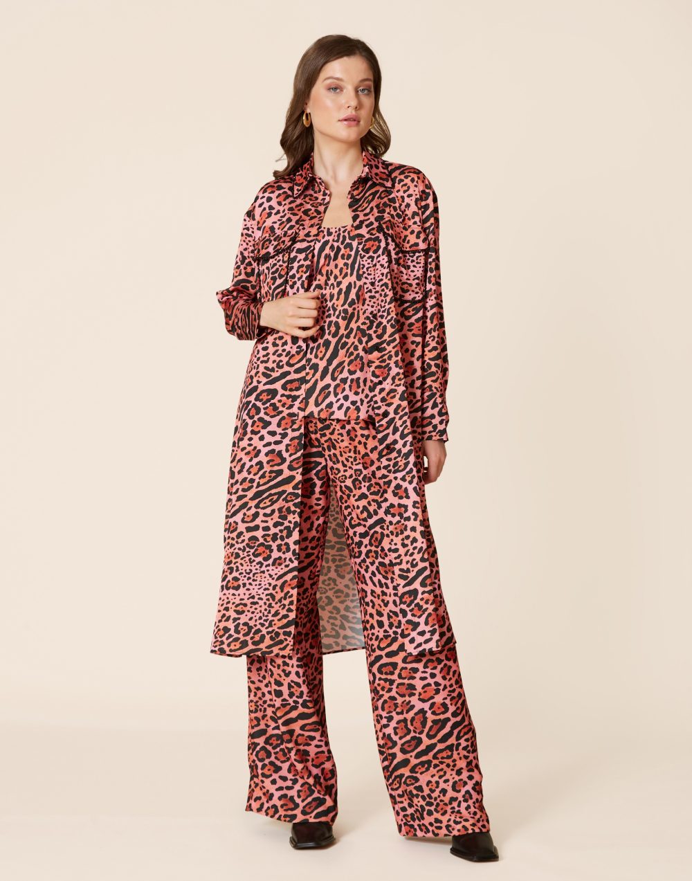 Pink Leopard Long Shirt