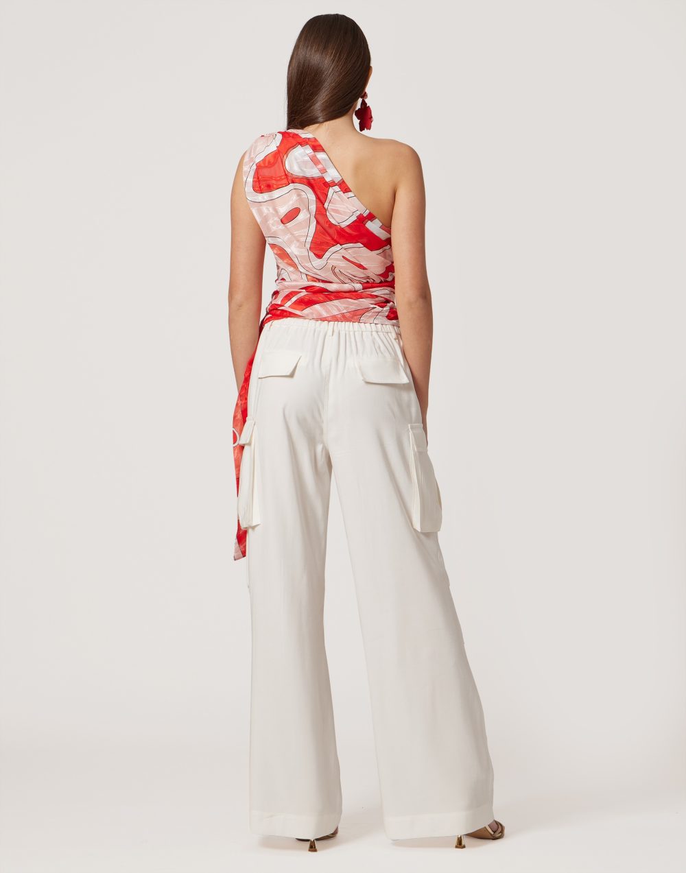 One Shoulder Printed Top