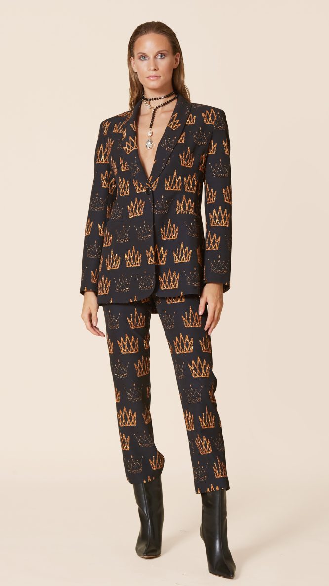Crown Printed Blazer