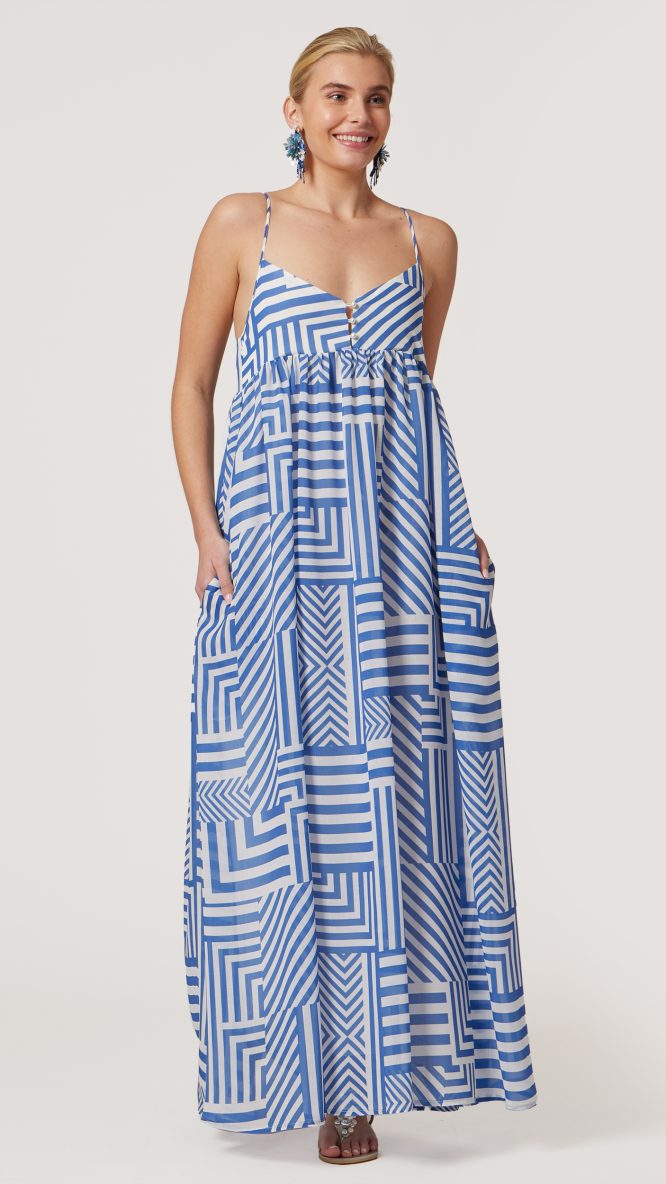 Geometric Printed Maxi Dress