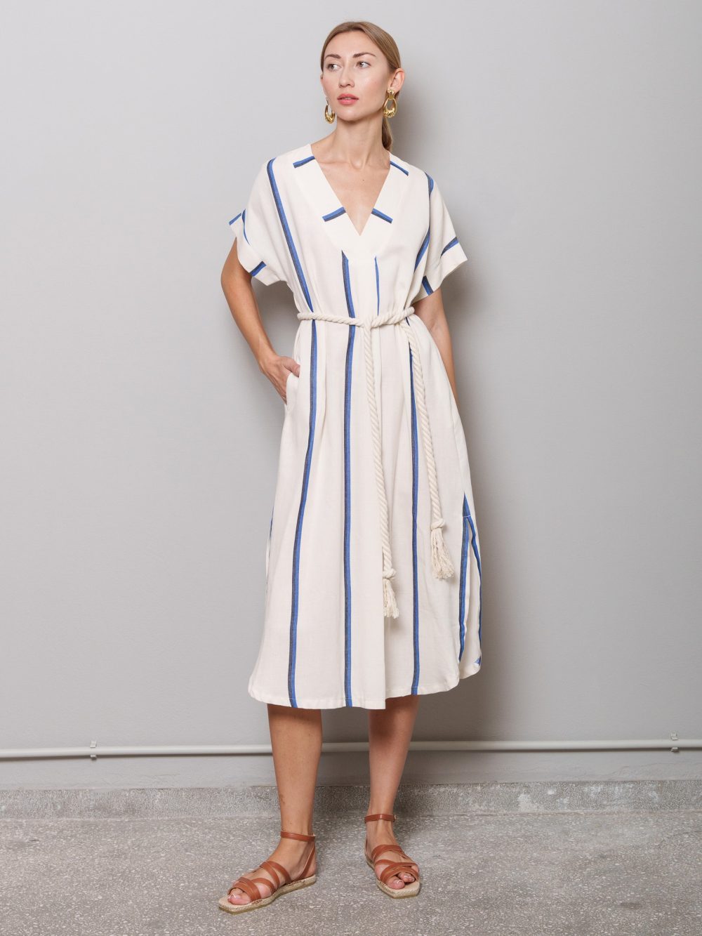 Albero Dress Stripe Blue