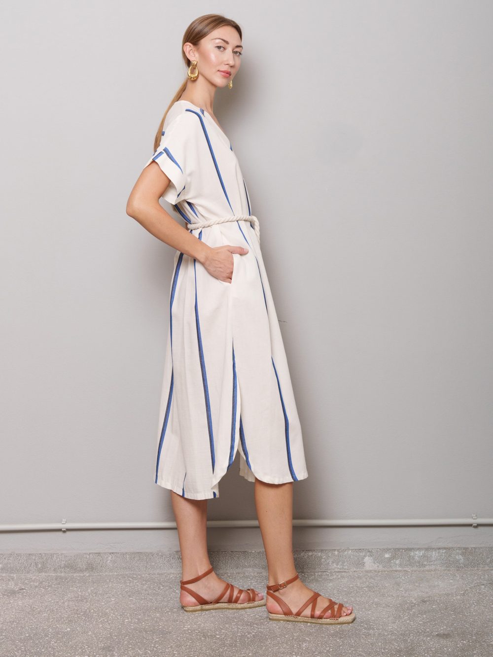 Albero Dress Stripe Blue