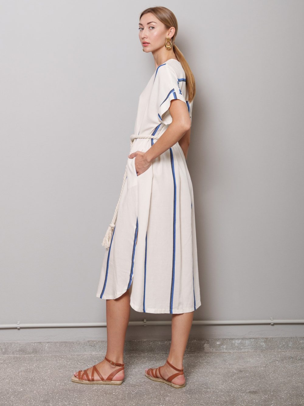 Albero Dress Stripe Blue