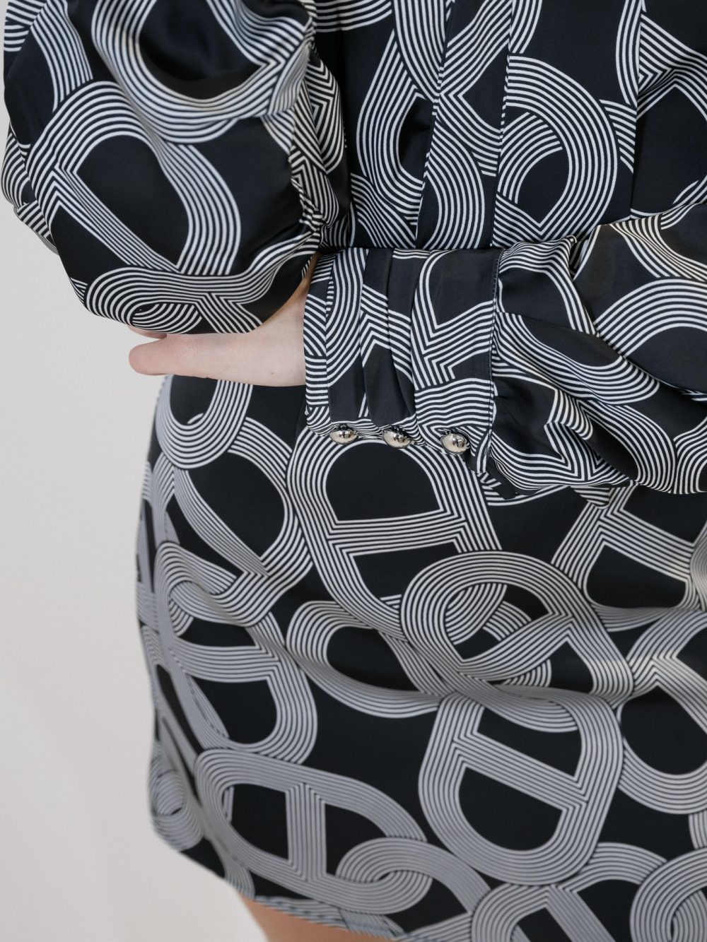 Printed Mini Dress With Tie