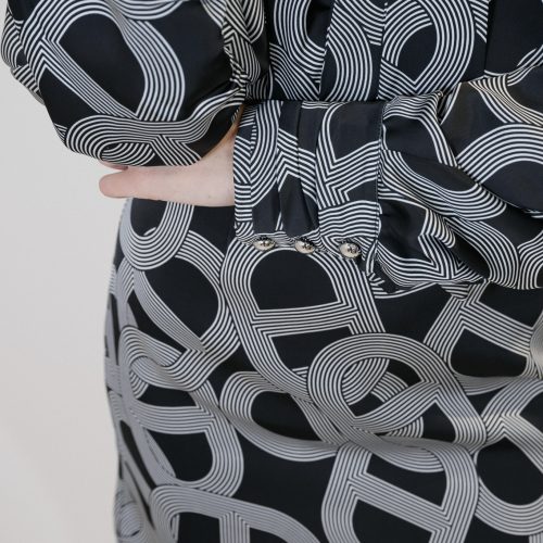 Printed Mini Dress With Tie