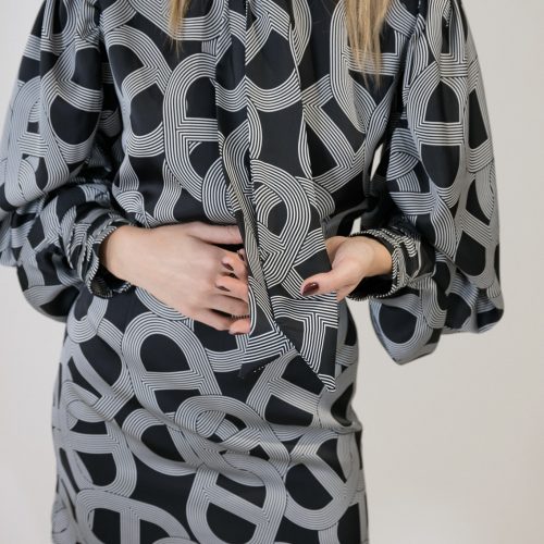 Printed Mini Dress With Tie