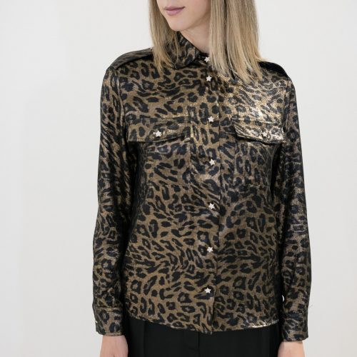 Leopard Shirt With Stars Buttons