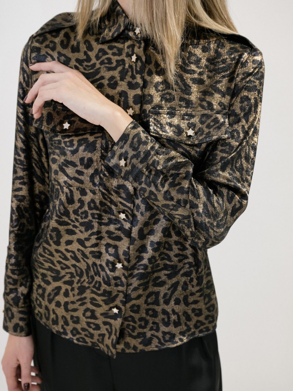 Leopard Shirt With Stars Buttons