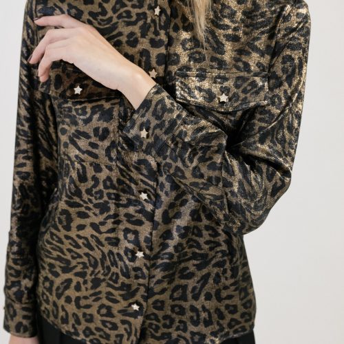 Leopard Shirt With Stars Buttons