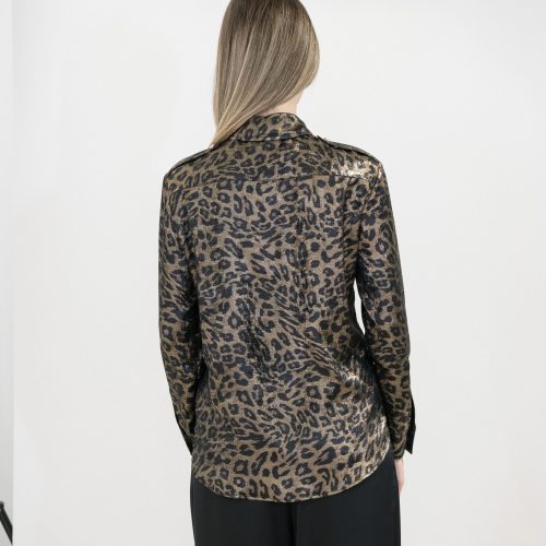 Leopard Shirt With Stars Buttons