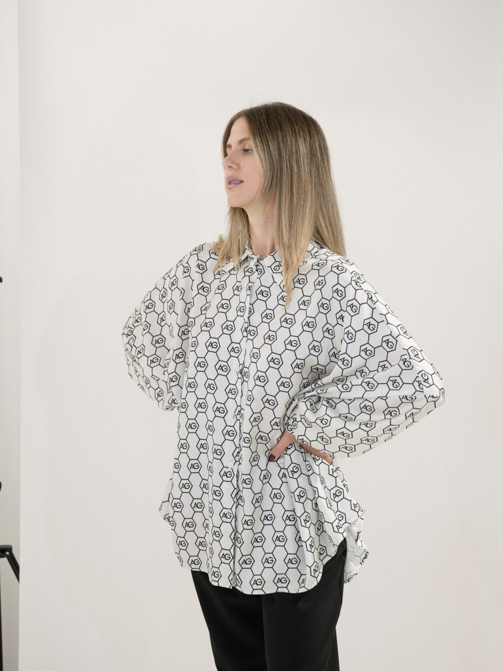 AG Logo Printed Oversized Shirt