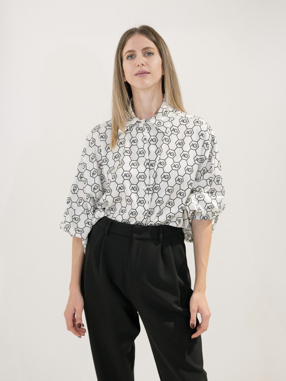 AG Logo Printed Oversized Shirt