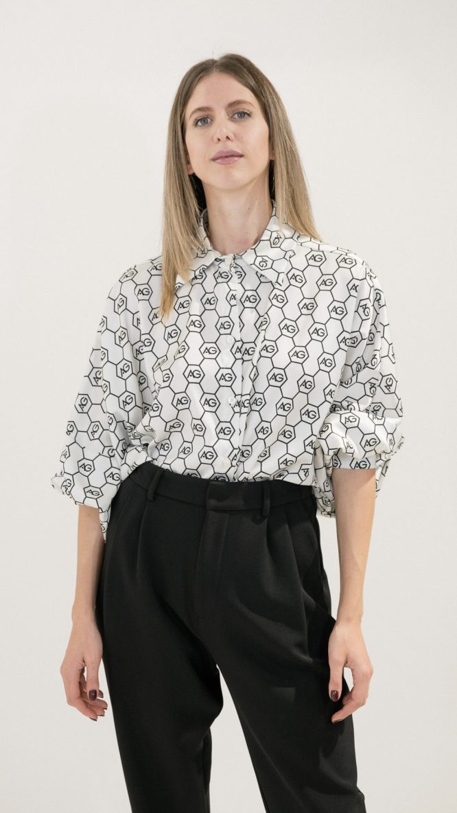 AG Logo Printed Oversized Shirt