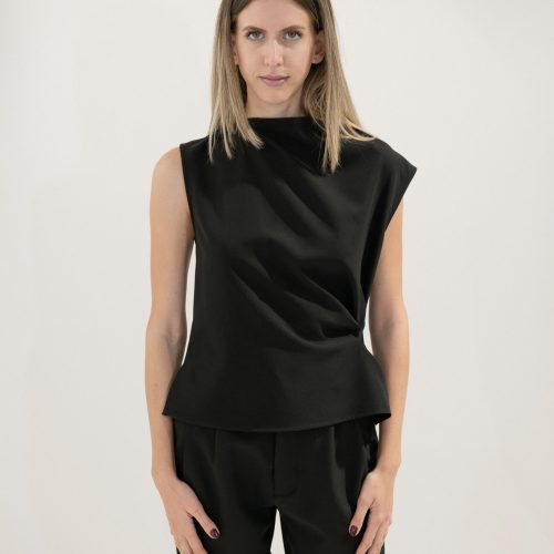 Black Top With Buttons At The Back