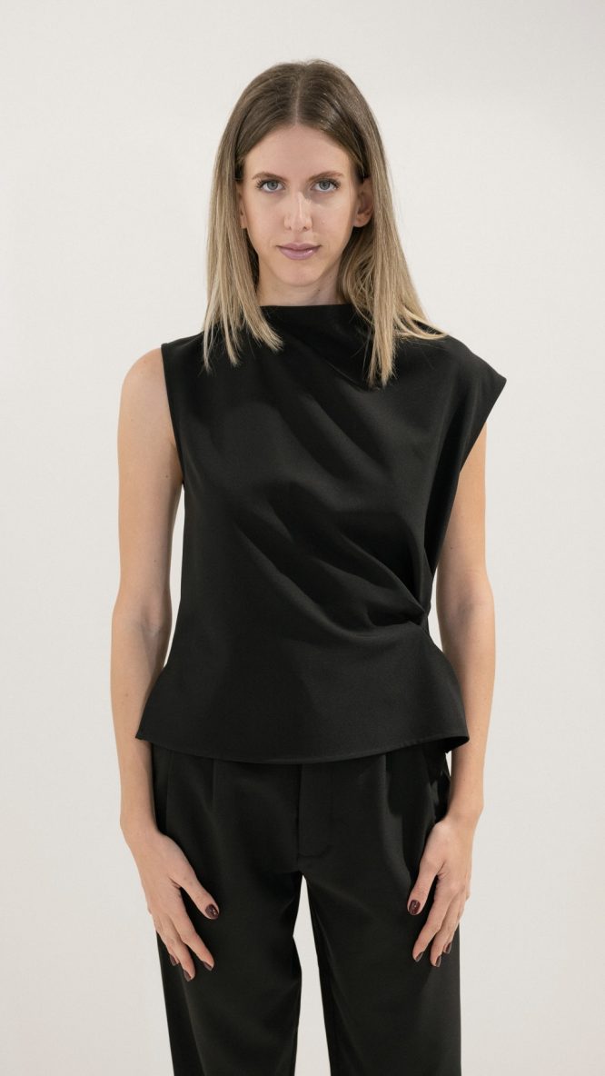 Black Top With Buttons At The Back