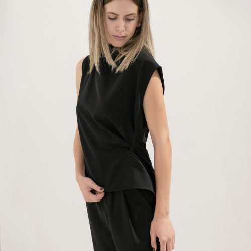 Black Top With Buttons At The Back