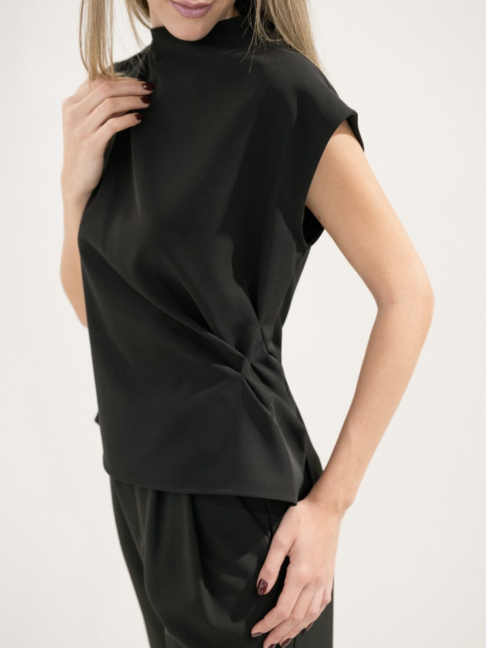 Black Top With Buttons At The Back