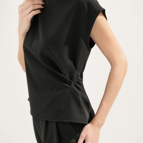 Black Top With Buttons At The Back