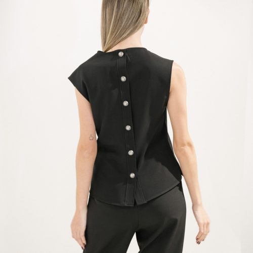 Black Top With Buttons At The Back