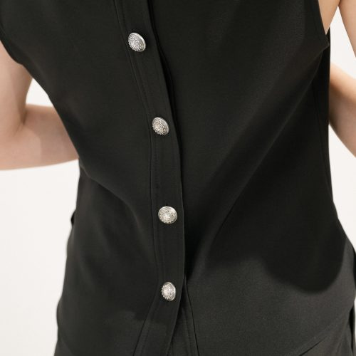 Black Top With Buttons At The Back